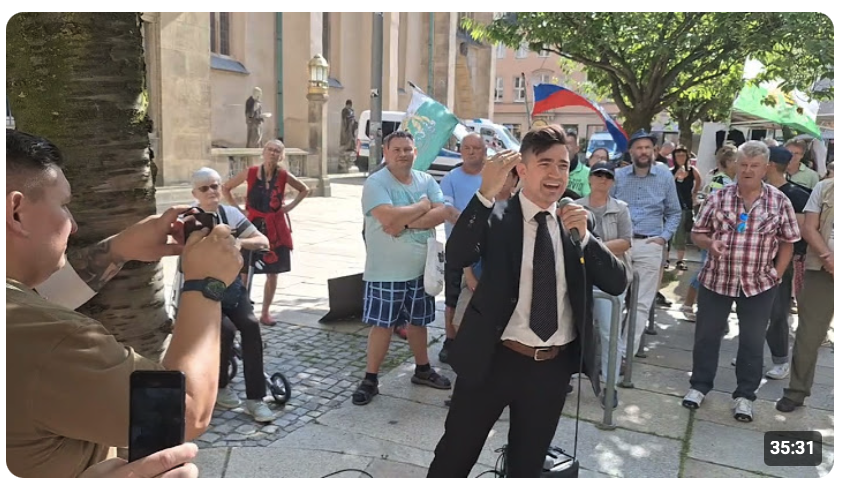 04.07.2025  Martin Sellner in Chemnitz, darf er ins Rathaus???