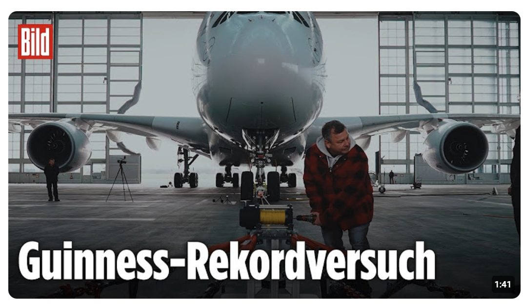 Hier zieht ein Akkuschrauber einen Airbus A380
