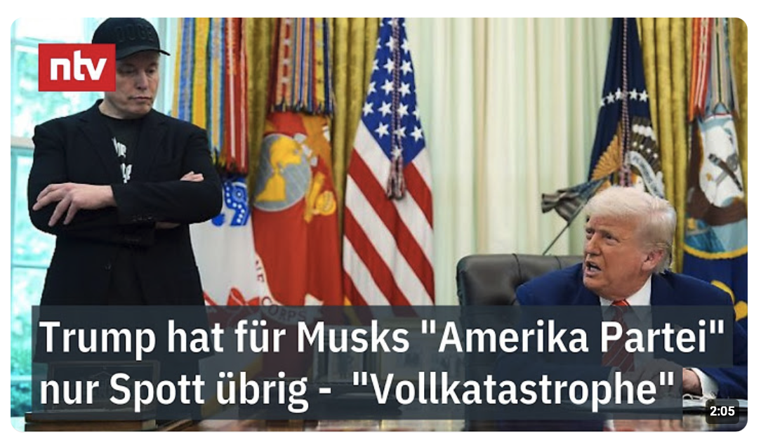 „Lächerlich“, „Vollkatastrophe“ – Trump hat für Musks „Amerika Partei“ nur Spott übrig