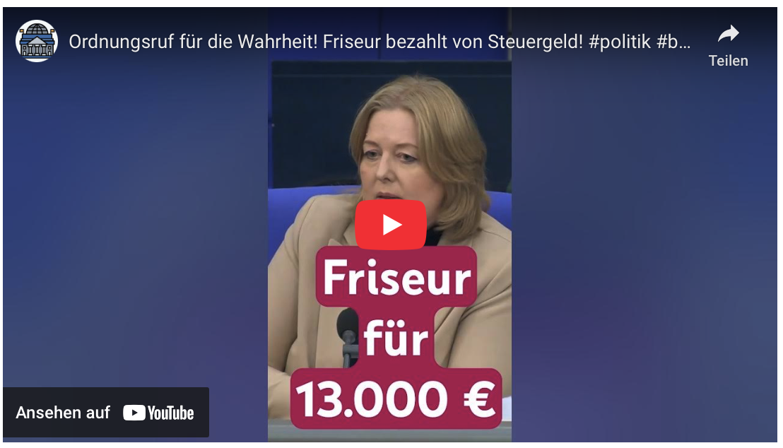 Friseur für 13.000 Euro!Ordnungsruf für die Wahrheit! Friseur bezahlt von Steuergeld!
