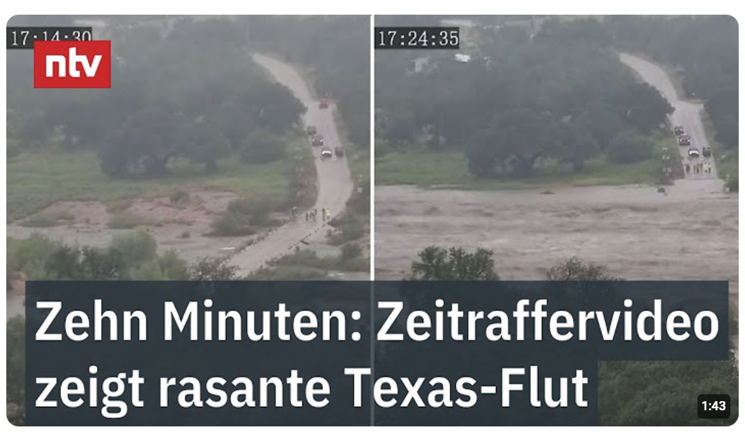 Zehn Minuten: Zeitraffervideo zeigt rasante Texas-Flut – Beängstigende, tödliche Naturgewalt