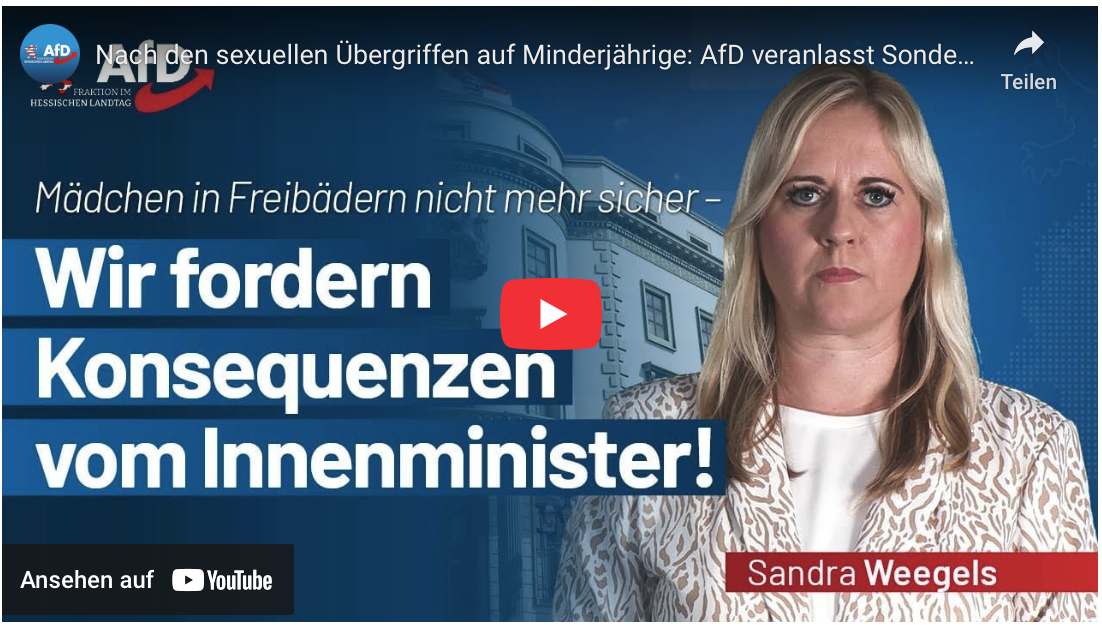 Nach den sexuellen Übergriffen auf Minderjährige: AfD veranlasst Sondersitzung des Innenausschusses!