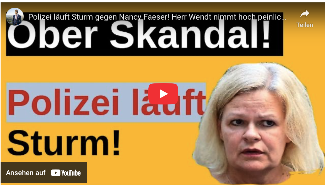 Polizei läuft Sturm gegen Nancy Faeser! Herr Wendt nimmt hoch peinliche Faeser auseinander!