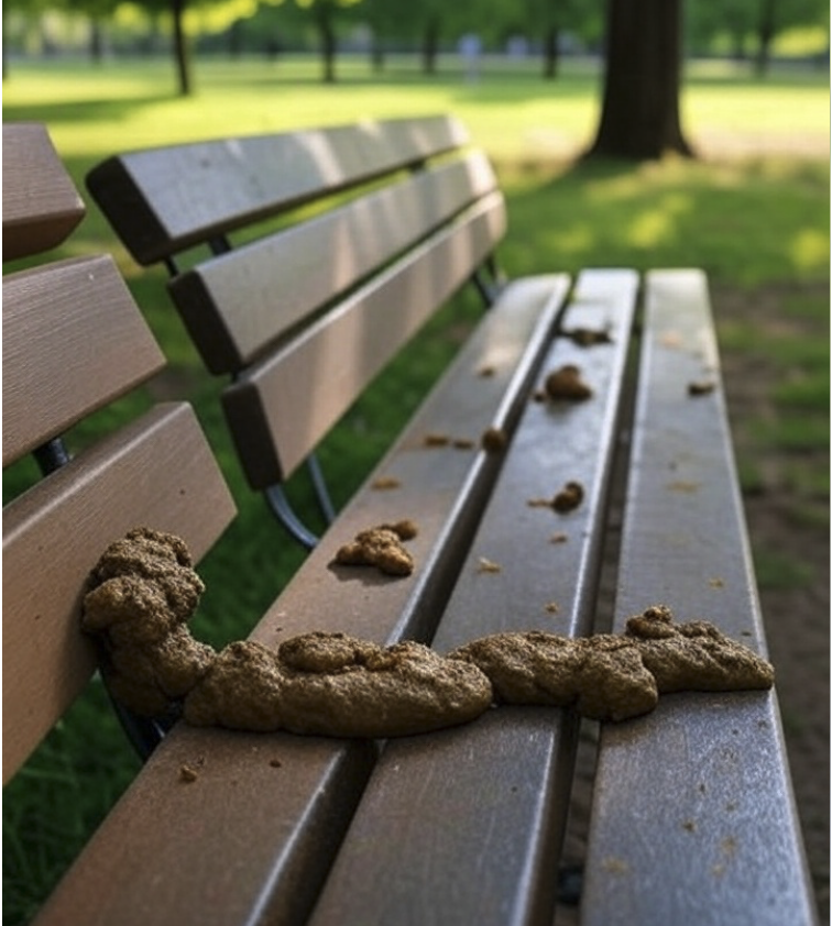 Ekel-Alarm im Ostpark Rüsselsheim: Unbekannte beschmieren mehrfach Parkbänke und Spielplätze mit Kot!
