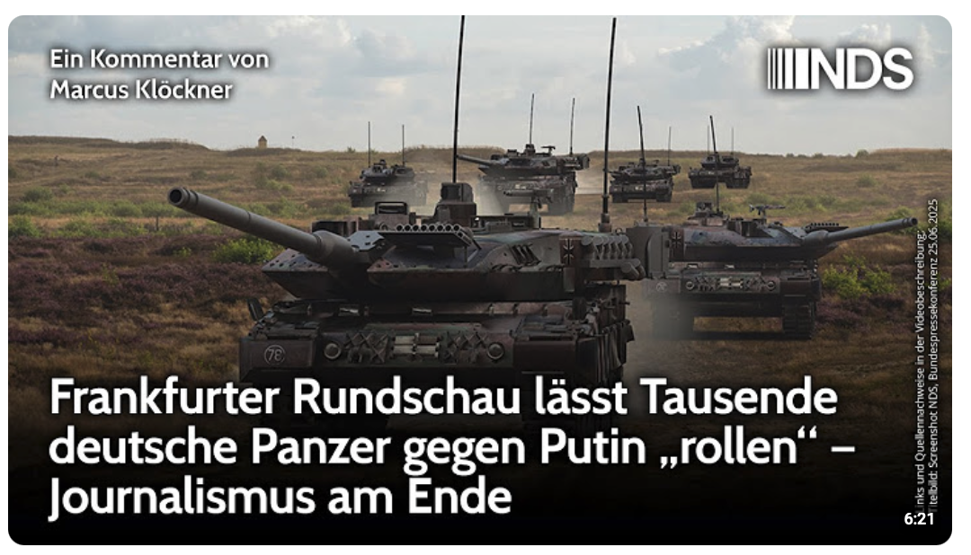 Frankfurter Rundschau lässt Tausende deutsche Panzer gegen Putin „rollen“ – Journalismus am Ende NDS