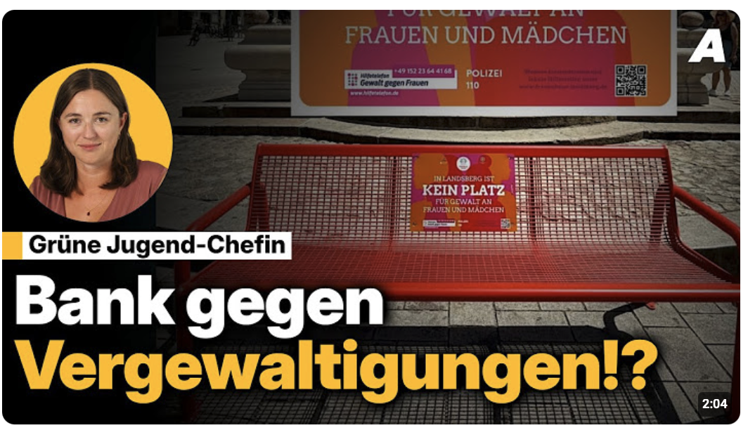 Bank  gegen Vergewaltigung in Landsberg! Diese Bank ist eine Kapitulation 
