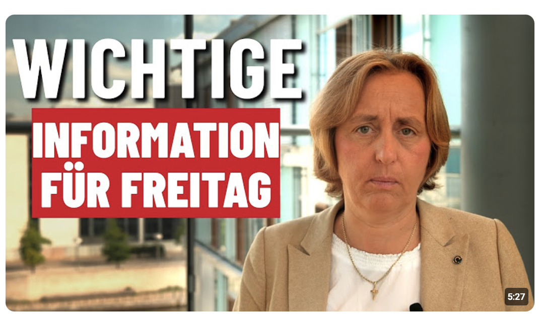 Wichtige Information zur Abstimmung am Freitag