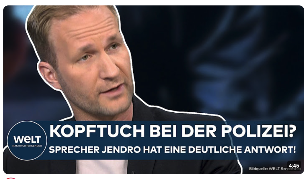 BERLIN: Kopftuch für Polizistinnen? Gewerkschaftssprecher Jendro hat eine deutliche Antwort!