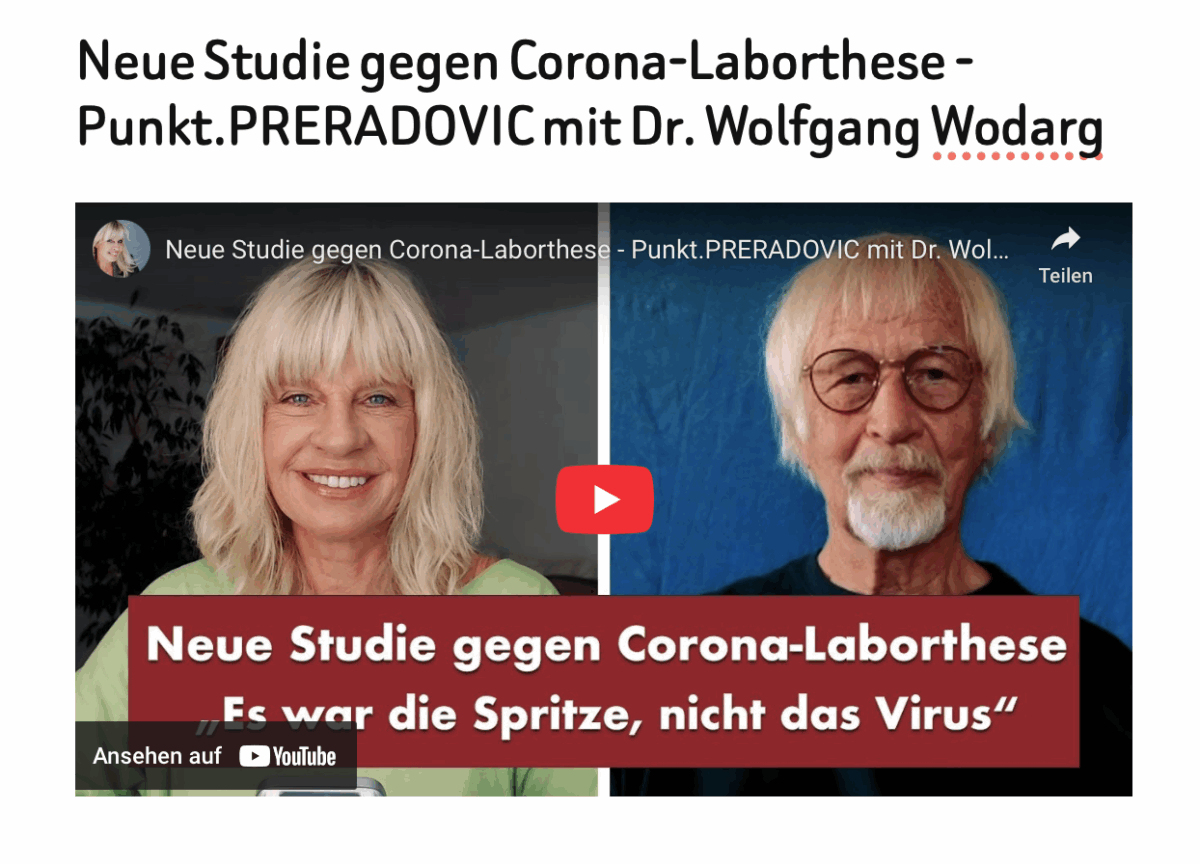 Neue Studie gegen Corona-Laborthese – Punkt.PRERADOVIC mit Dr. Wolfgang Wodarg