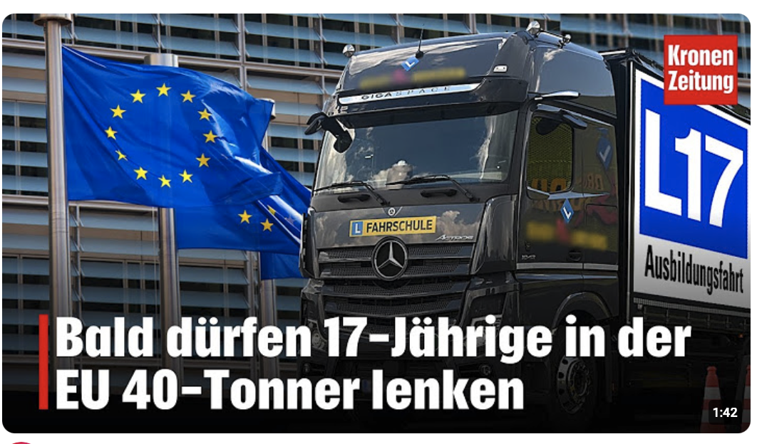 Bald dürfen 17-Jährige in der EU 40-Tonner lenken 