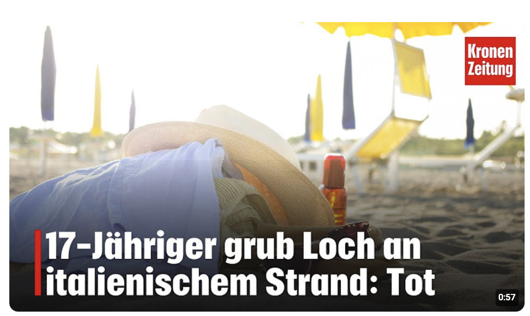 17-Jähriger grub Loch an italienischem Strand: Tot |