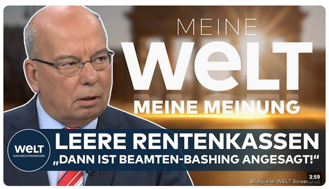 MEINE MEINUNG: Leere Rentenkassen! „Wenn einem nichts mehr einfällt, ist Beamten-Bashing angesagt!“