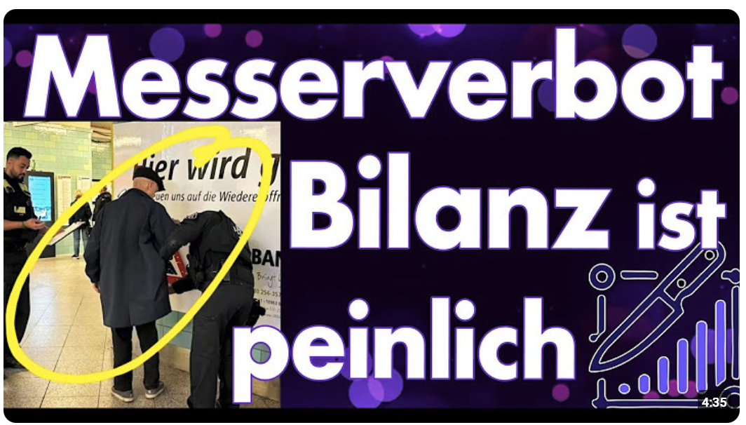 600 Kontrollen und nur 11 Messer! Wer alte weiße Männer kontrolliert, verschwendet Steuergelder!