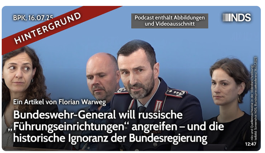 General will russische „Führungseinrichtungen“ angreifen – historische Ignoranz der Regierung BPK HG