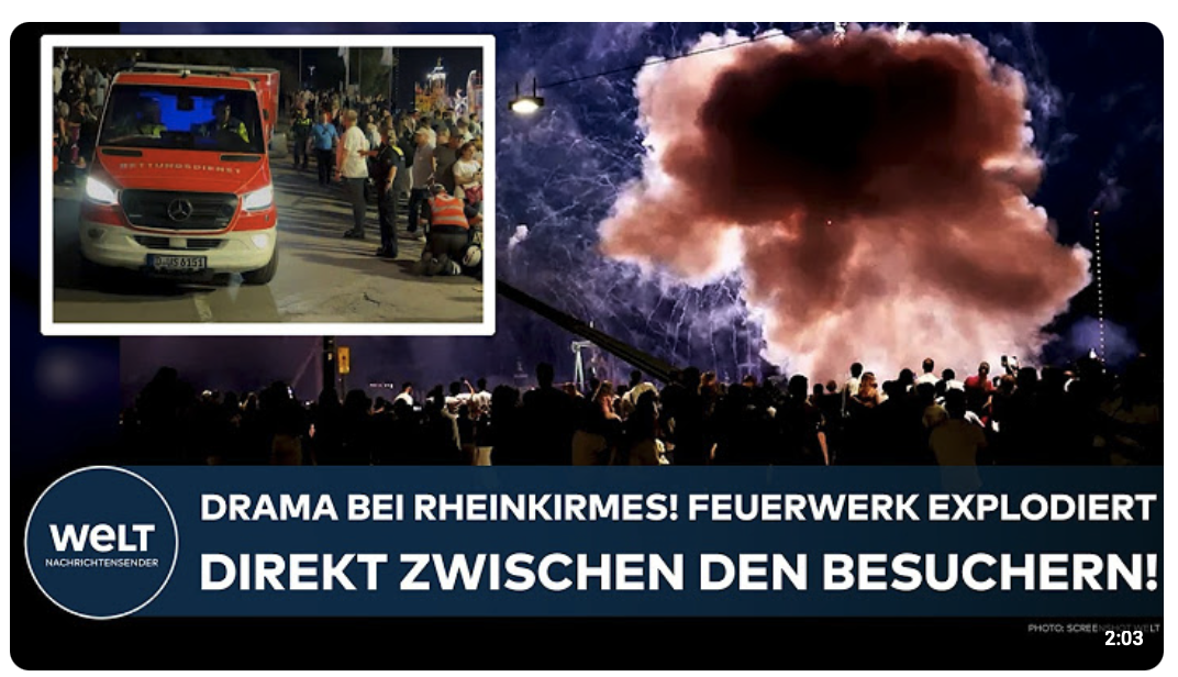 DÜSSELDORF: Drama bei Rheinkirmes! Feuerwerk explodiert direkt zwischen den Besuchern – 19 Verletzte