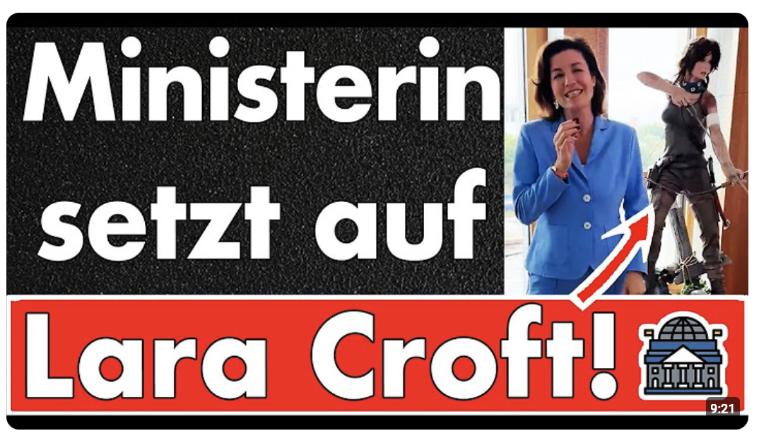 International abgehängt, aber die Ministerin setzt auf Lara Croft im Büro! Deutschlands Abstieg!