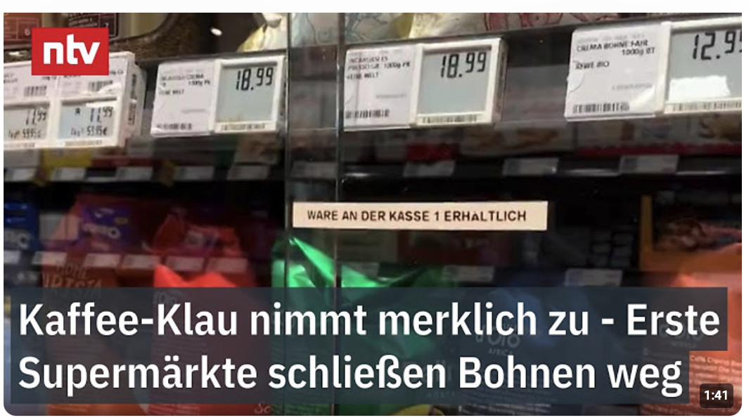 Kaffee-Klau nimmt merklich zu – Erste Supermärkte schließen Bohnen weg