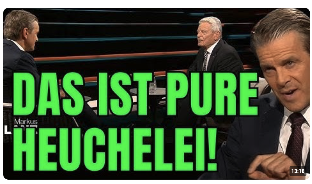 Lanz: „Schwachkopf nicht okay, aber N*zischlampe schon?“ // Lanz lässt Gauck blöd aussehen.