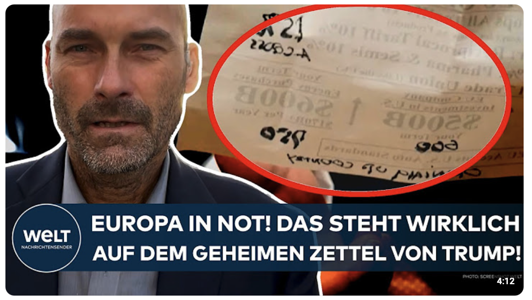 ZOLLSTREIT: Europa in Not! Das steht wirklich auf dem geheimen Zettel von Donald Trump!