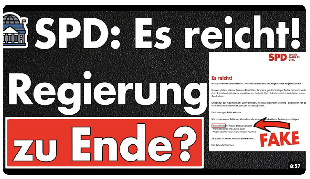 SPD reicht’s mit der Union! Regierungskrise in weniger als 100 Tagen! SPD verbreitet Desinformation!