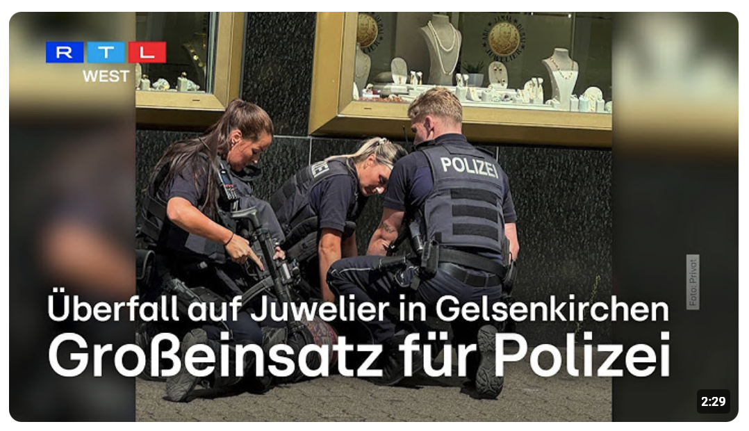 Juwelier in Gelsenkirchen wird überfallen – zwei Festnahmen 