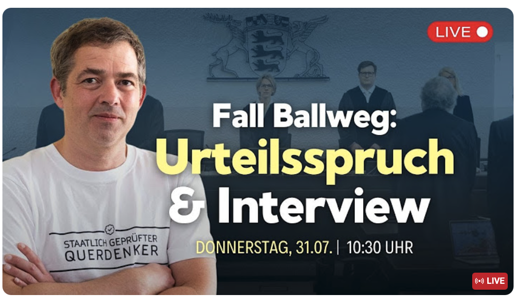Ballweg-Interview nach dem Freispruch vor dem Landgericht Stuttgart