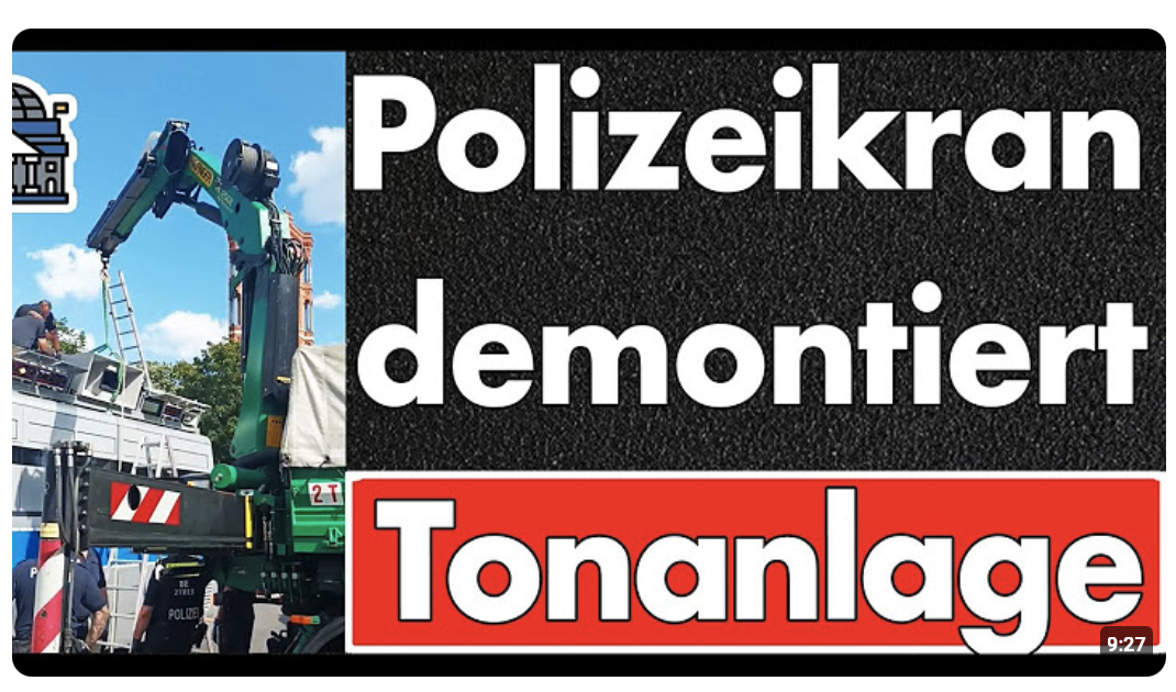 Anzeige & Beschlagnahme! Polizeikran demontiert Adenauer SRP! Die Demokratiefeinde schäumen vor Wut