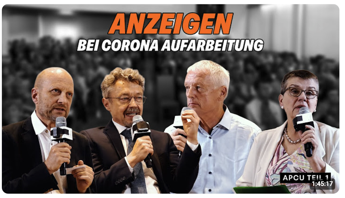 Corona-Aufarbeitung: APCU kündigt erste Anzeigen an (Teil 1/3)