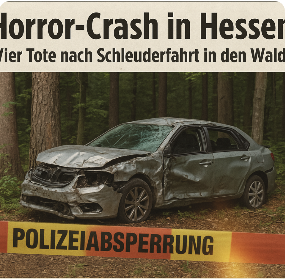 Horror-Crash in Hessen: Vier Tote nach Schleuderfahrt in den Wald