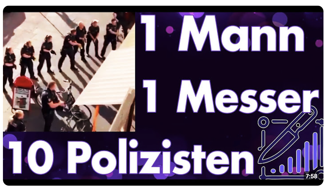 1 Mann, 1 Messer & 10 Polizisten – Keine Eigensicherung, keiner schussbereit – Sie lernen NICHT!