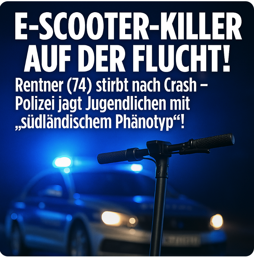 E-SCOOTER-KILLER AUF DER FLUCHT!Rentner (74) stirbt nach Crash – Polizei jagt Jugendlichen mit „südländischem Phänotyp“!