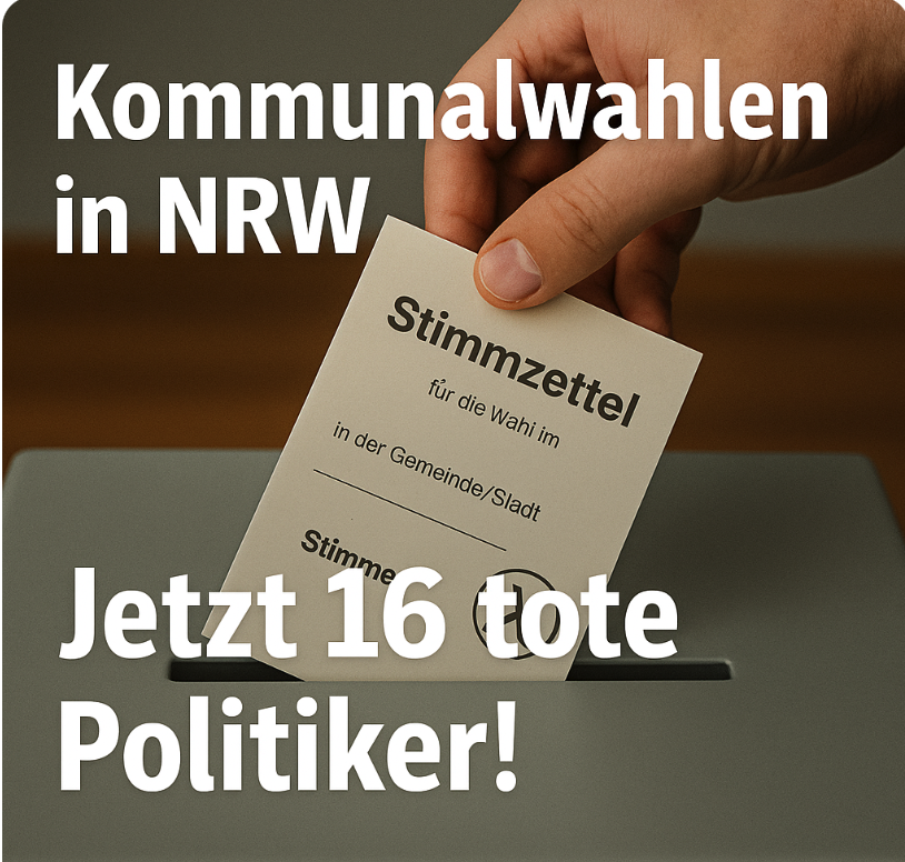 Kommunalwahlen in NRW – Jetzt 16 tote Politiker!Geheimnisvolle Serie von Todesfällen erschüttert das politische System – Was steckt hinter dem mysteriösen Wahl-Drama?
