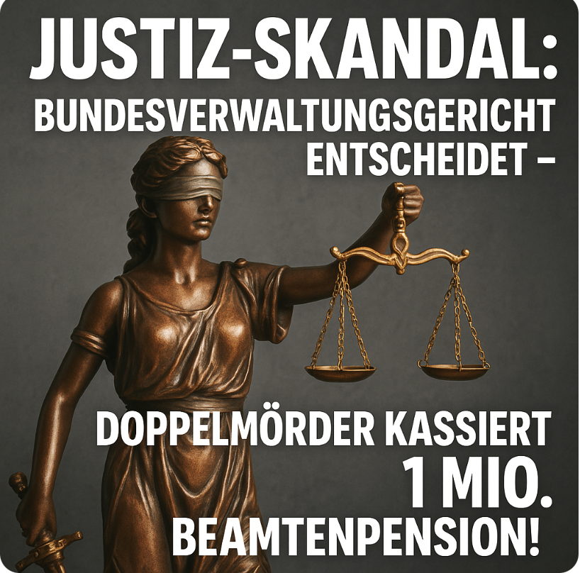 Die Deutschland-Wahrheit!Justiz-Skandal: Bundesverwaltungsgericht entscheidet – Doppelmörder kassiert 1 Mio. Beamtenpension!