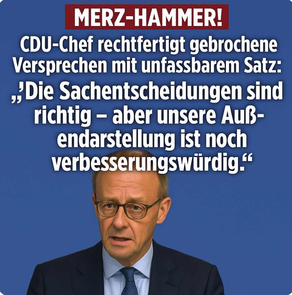 Merz-Hammer! CDU-Chef rechtfertigt gebrochene Versprechen mit unfassbarem Satz: