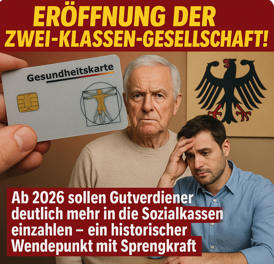 ERÖFFNUNG DER ZWEI-KLASSEN-GESELLSCHAFT! Ab 2026 sollen Gutverdiener deutlich mehr in die Sozialkassen einzahlen – ein historischer Wendepunkt mit Sprengkraft!