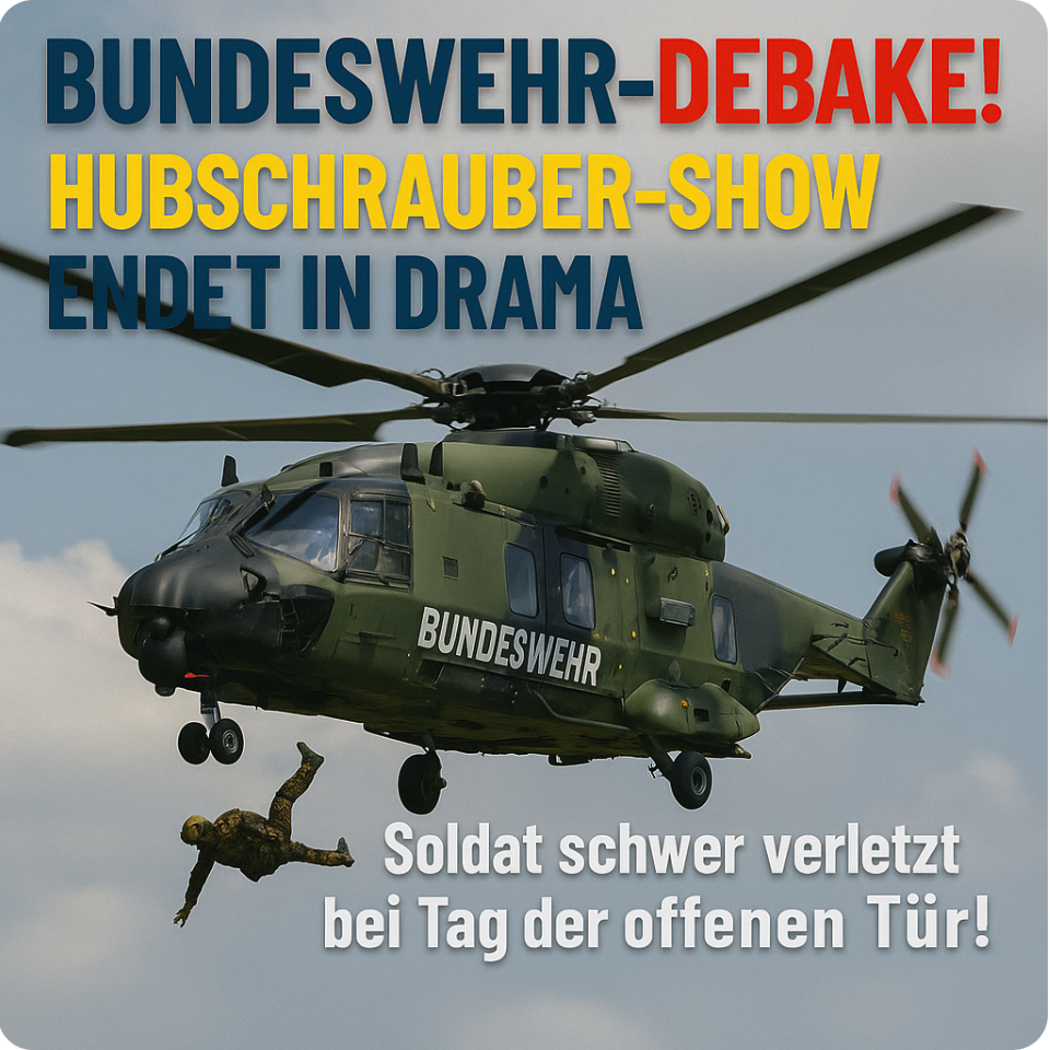 Bundeswehr-Debakel! Hubschrauber-Show endet in Drama – Soldat schwer verletzt bei Tag der offenen Tür!