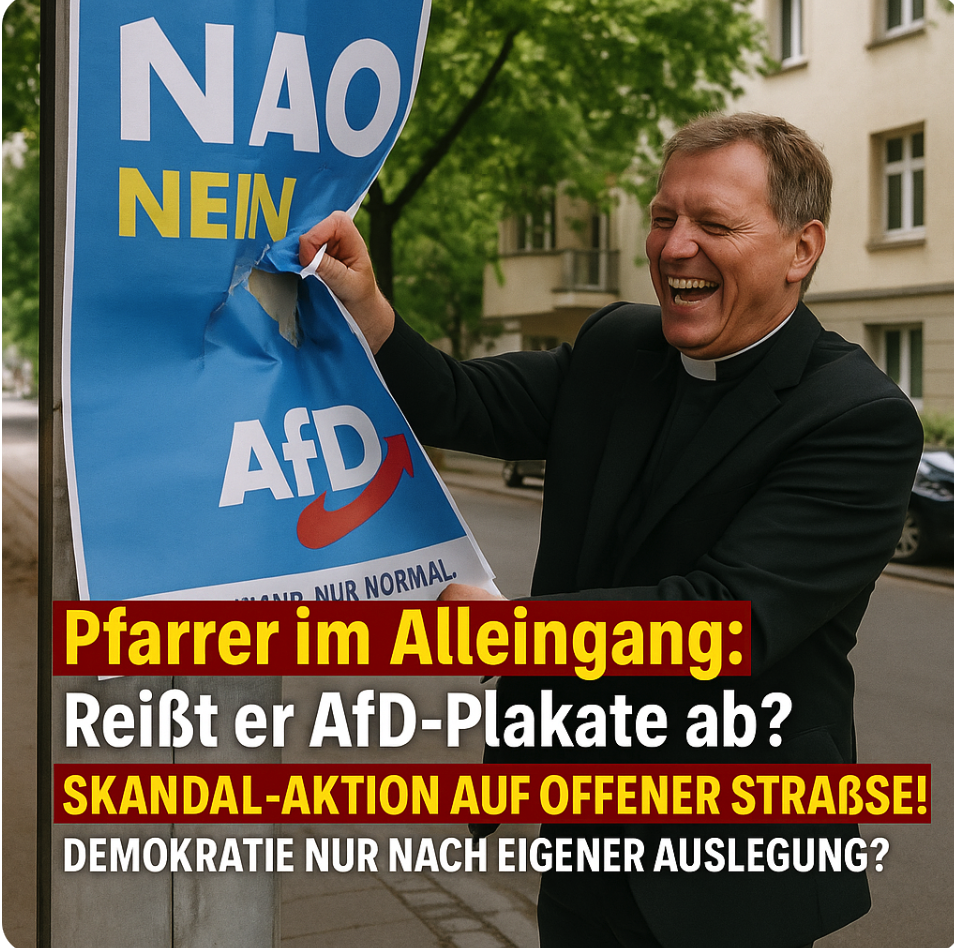 Pfarrer im Alleingang: Reißt er AfD-Plakate ab? Skandal-Aktion auf offener Straße! Demokratie nur nach eigener Auslegung?