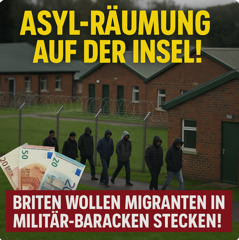 ASYL-RÄUMUNG AUF DER INSEL! BRITEN WOLLEN MIGRANTEN IN MILITÄR-BARACKEN STECKEN!