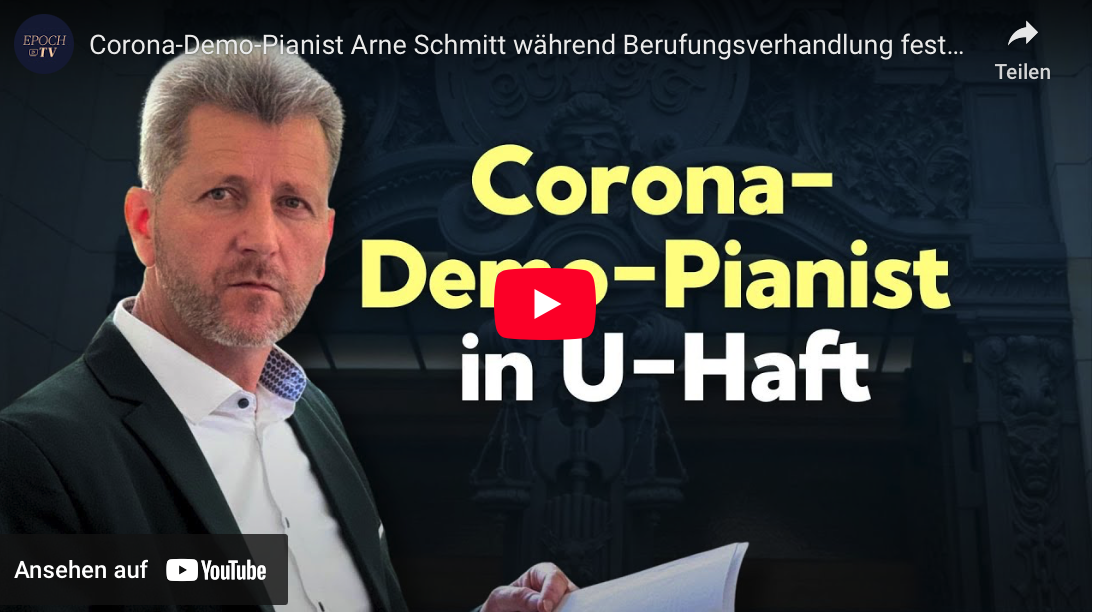 Corona-Demo-Pianist Arne Schmitt während Berufungsverhandlung festgenommen