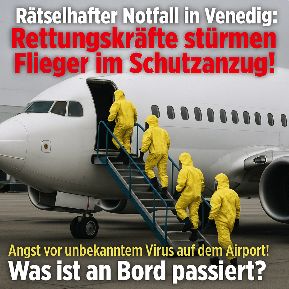 Rätselhafter Notfall in Venedig: Rettungskräfte stürmen Flieger im Schutzanzug! Angst vor unbekanntem Virus auf dem Airport! Was ist an Bord passiert?