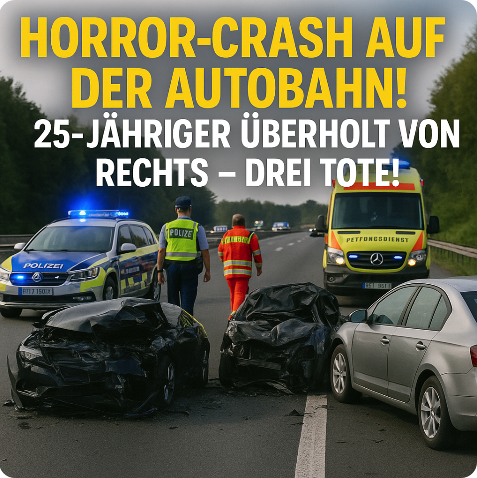 OFFENBACH: HORROR-CRASH AUF DER AUTOBAHN! 25-JÄHRIGER ÜBERHOLT VON RECHTS – DREI TOTE! UNFALLOPFER HATTEN FAHRRÄDER UND KOFFER IM GEPÄCK!