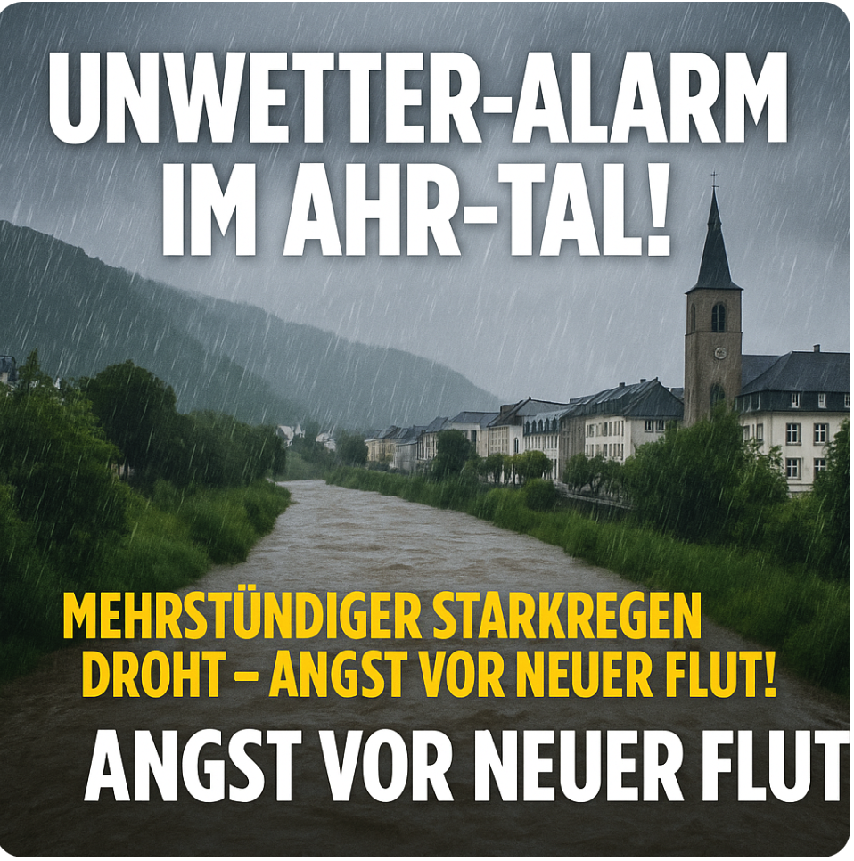 UNWETTER-ALARM IM AHR-TAL! MEHRSTÜNDIGER STARKREGEN DROHT – ANGST VOR NEUER FLUT!
