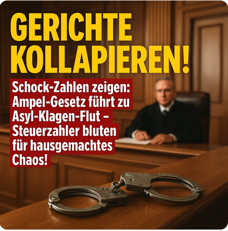 Gerichte kollabieren! Schock-Zahlen zeigen: Ampel-Gesetz führt zu Asyl-Klagen-Flut – Steuerzahler bluten für hausgemachtes Chaos!
