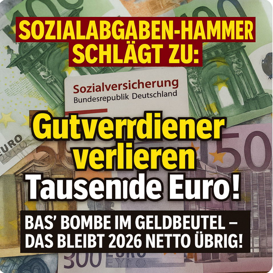 Sozialabgaben-Hammer schlägt zu: Gutverdiener verlieren Tausende Euro! Bas’ Bombe im Geldbeutel – Das bleibt 2026 netto übrig!