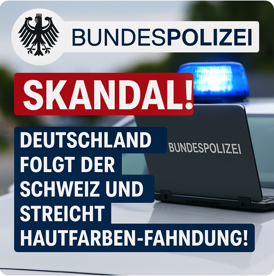 SKANDAL! DEUTSCHLAND FOLGT DER SCHWEIZ UND STREICHT HAUTFARBEN-FAHNDUNG!