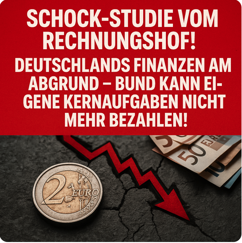 SCHOCK-STUDIE VOM RECHNUNGSHOF! DEUTSCHLANDS FINANZEN AM ABGRUND – BUND KANN EIGENE KERNAUFGABEN NICHT MEHR BEZAHLEN!