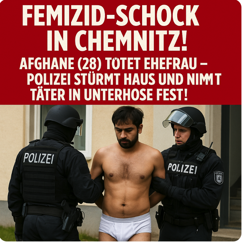 FEMIZID-SCHOCK IN CHEMNITZ! AFGHANE (28) TÖTET EHEFRAU – POLIZEI STÜRMT HAUS UND NIMMT TÄTER IN UNTERHOSE FEST!