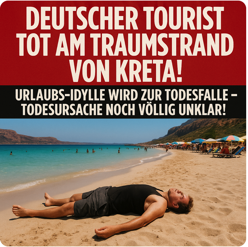 DEUTSCHER TOURIST TOT AM TRAUMSTRAND VON KRETA! URLAUBS-IDYLLE WIRD ZUR TODESFALLE – TODESURSACHE NOCH VÖLLIG UNKLAR!