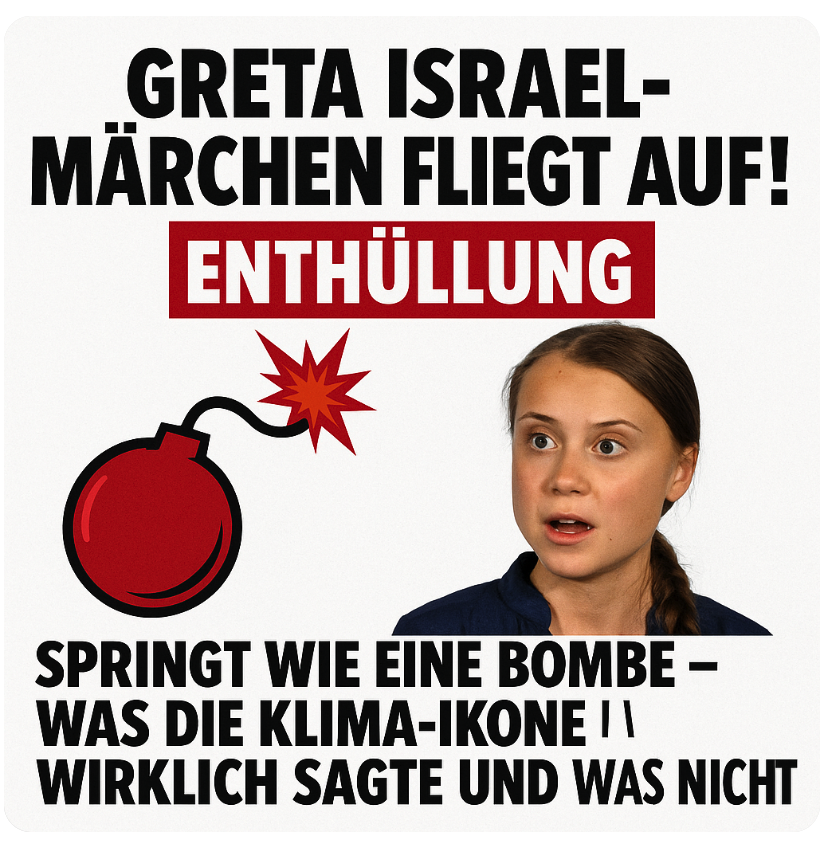 GRETA ISRAEL-MÄRCHEN FLIEGT AUF! ENTHÜLLUNG SPRINGT WIE EINE BOMBE – WAS DIE KLIMA-IKONE WIRKLICH SAGTE UND WAS NICHT!