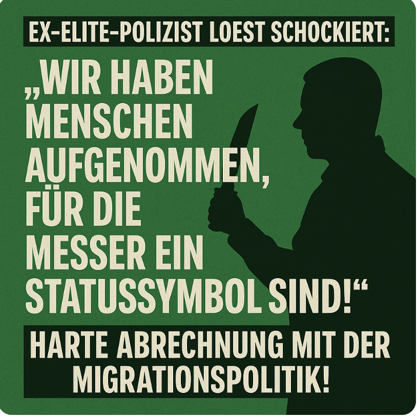 EX-ELITE-POLIZIST LOEST SCHOCKIERT: „WIR HABEN MENSCHEN AUFGENOMMEN, FÜR DIE MESSER EIN STATUSSYMBOL SIND!“ – HARTE ABRECHNUNG MIT DER MIGRATIONSPOLITIK!
